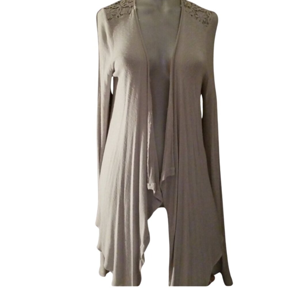 Abercrombie & Fitch Lace Back Cardigan Gray